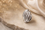 Load image into Gallery viewer, Silver Sculpted Statement Earrings | Jewel Birds
