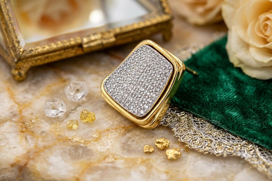 Crystal Square Stud Earrings | Jewel Birds