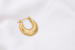 Load image into Gallery viewer, Textured Gold Hoop Earrings - Gold
