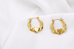 Load image into Gallery viewer, Textured Gold Circle Hoop Earrings - Gold
