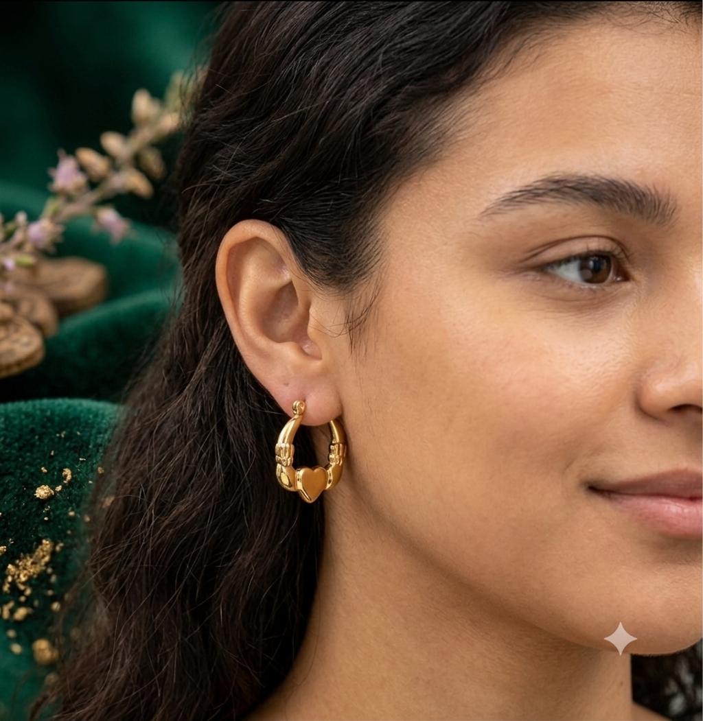 Textured Gold Circle Hoop Earrings | Jewel Birds