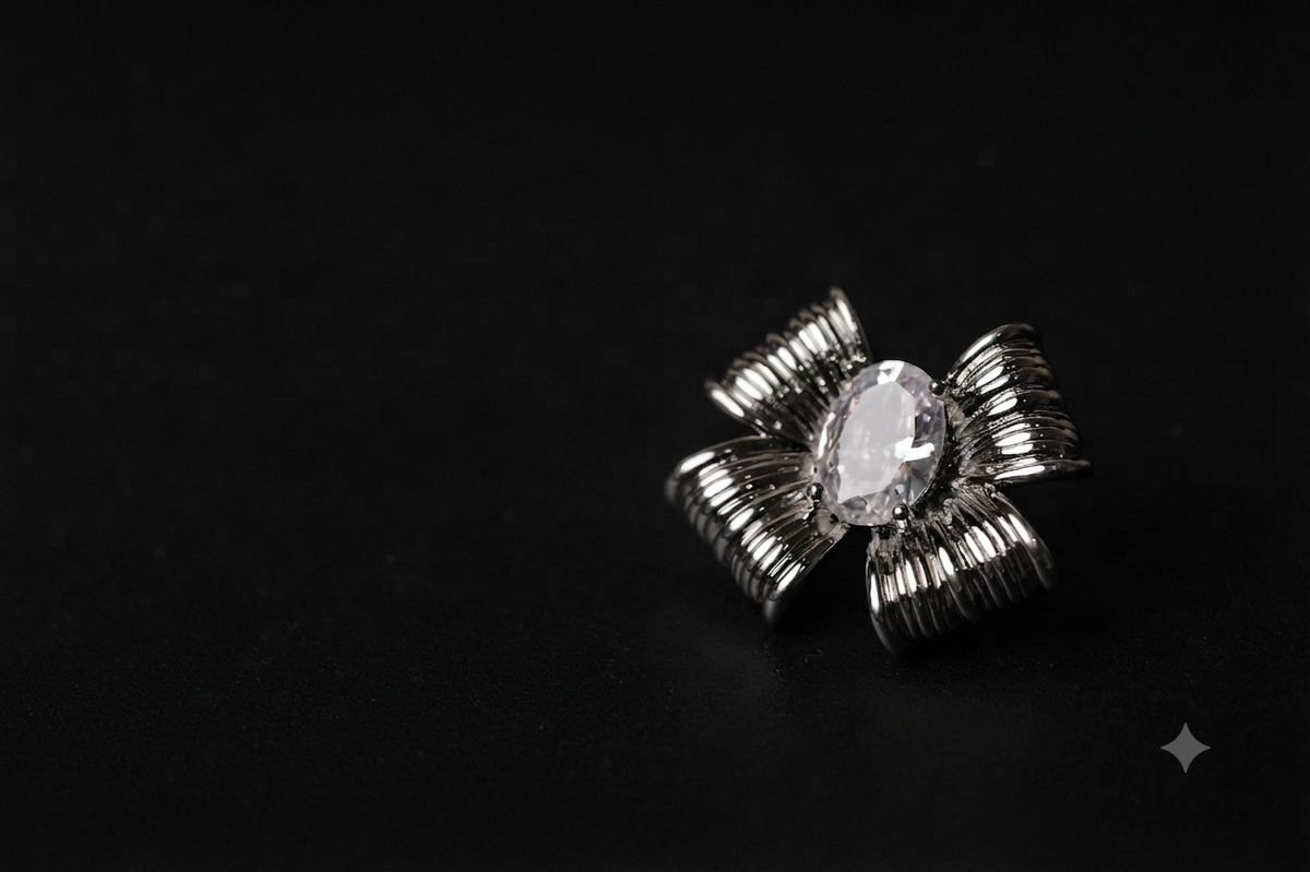 Crystal flower studs | jewel birds