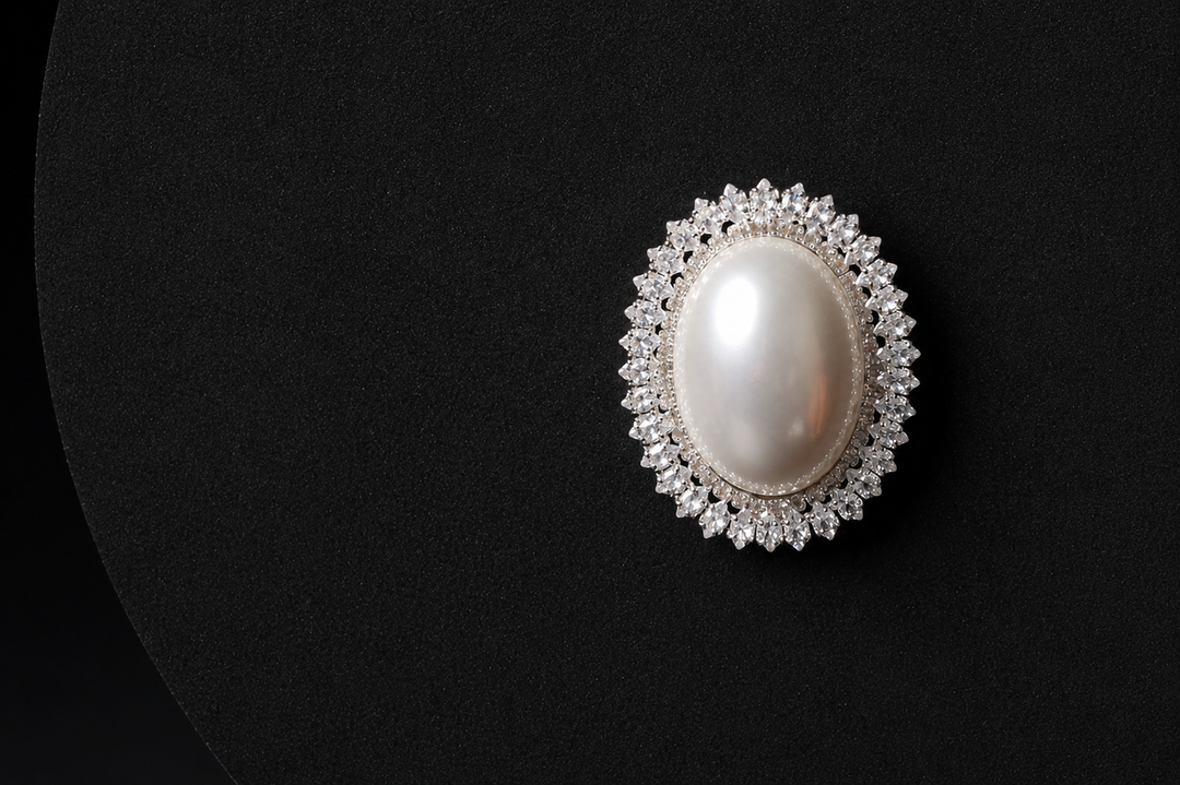 Royal Pearl Oval Studs | Jewel Birds