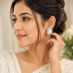 Load image into Gallery viewer, Royal Pearl Oval Studs - Silver
