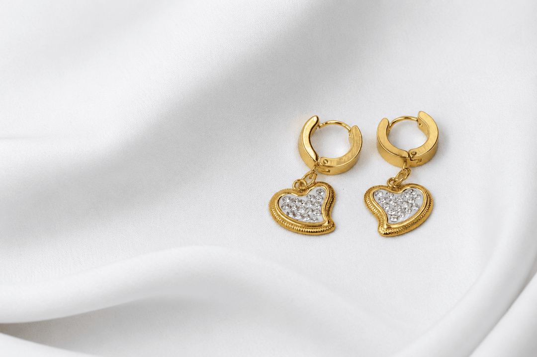 Love Sparkle Hoop Earrings (COMBO) - Gold