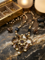 Load image into Gallery viewer, Mocha Bloom Necklace Set - Brown Alloy

