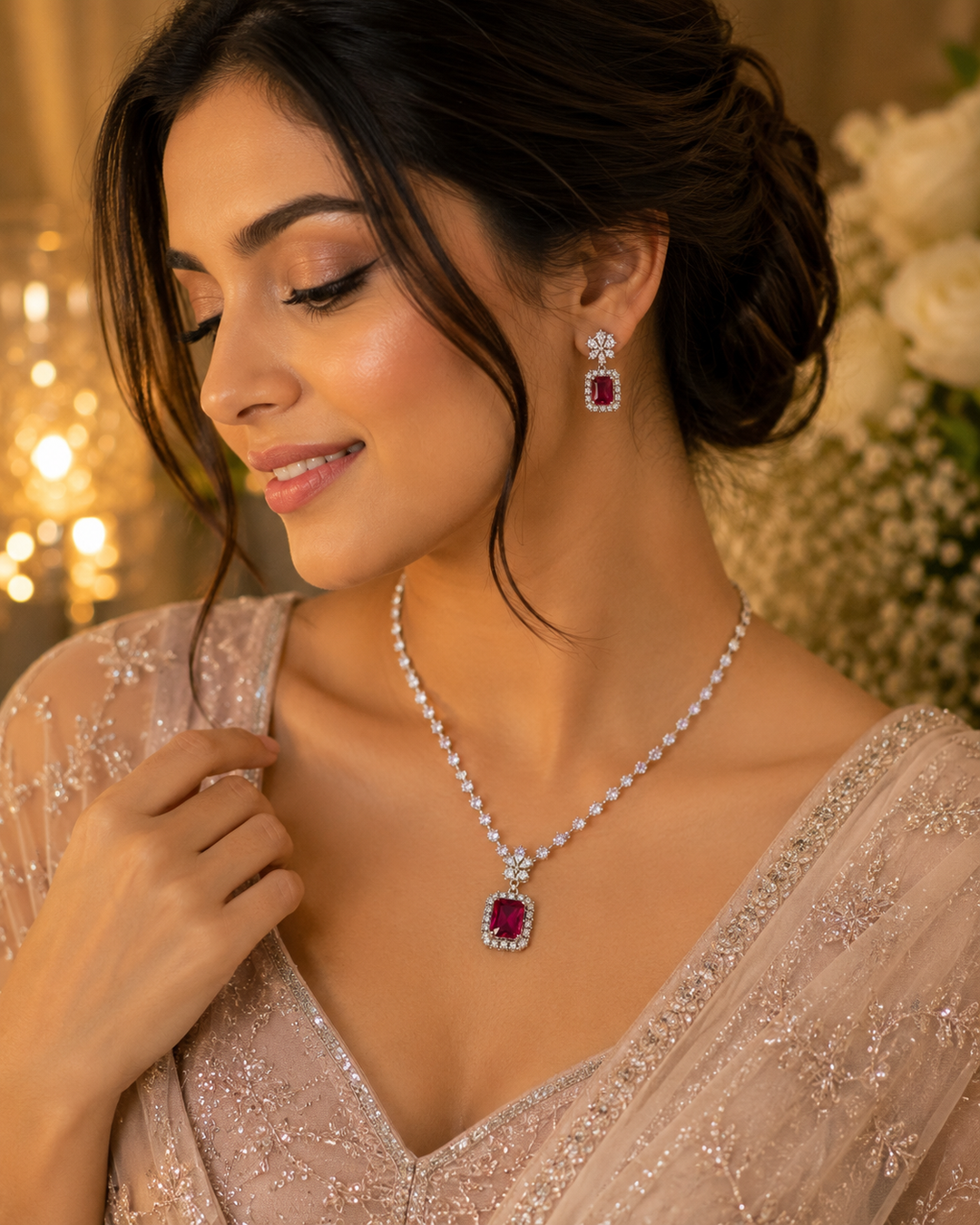 Ruby Royale Necklace Set