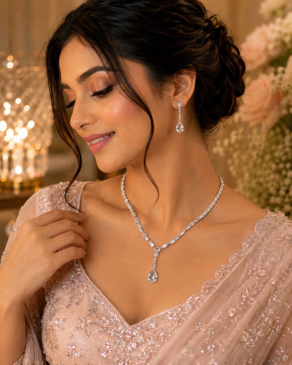 Diamond dewdrop set