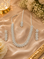 Load image into Gallery viewer, Leaf Cascade Necklace Set - Silver Alloy
