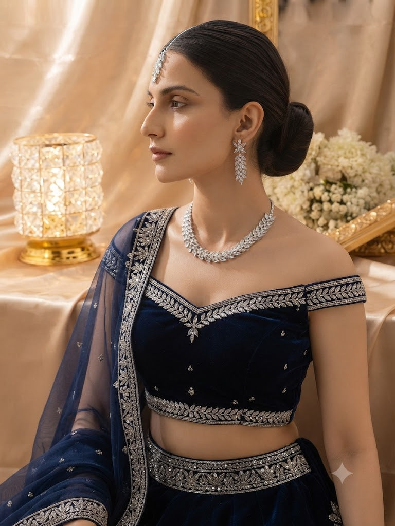 Leaf Cascade Necklace Set