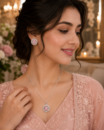 Load image into Gallery viewer, Pink Petal Bloom Pendant Set | Jewel Birds
