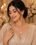 Load image into Gallery viewer, Crystal Blossom Floral Pendant Set
