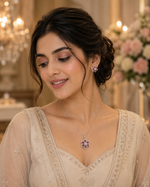 Load image into Gallery viewer, Ruby Blossom Floral Pendant Set
