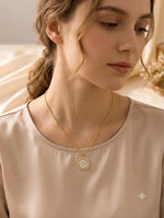 Load image into Gallery viewer, Crystal Heart Halo Necklace - White &amp; Gold
