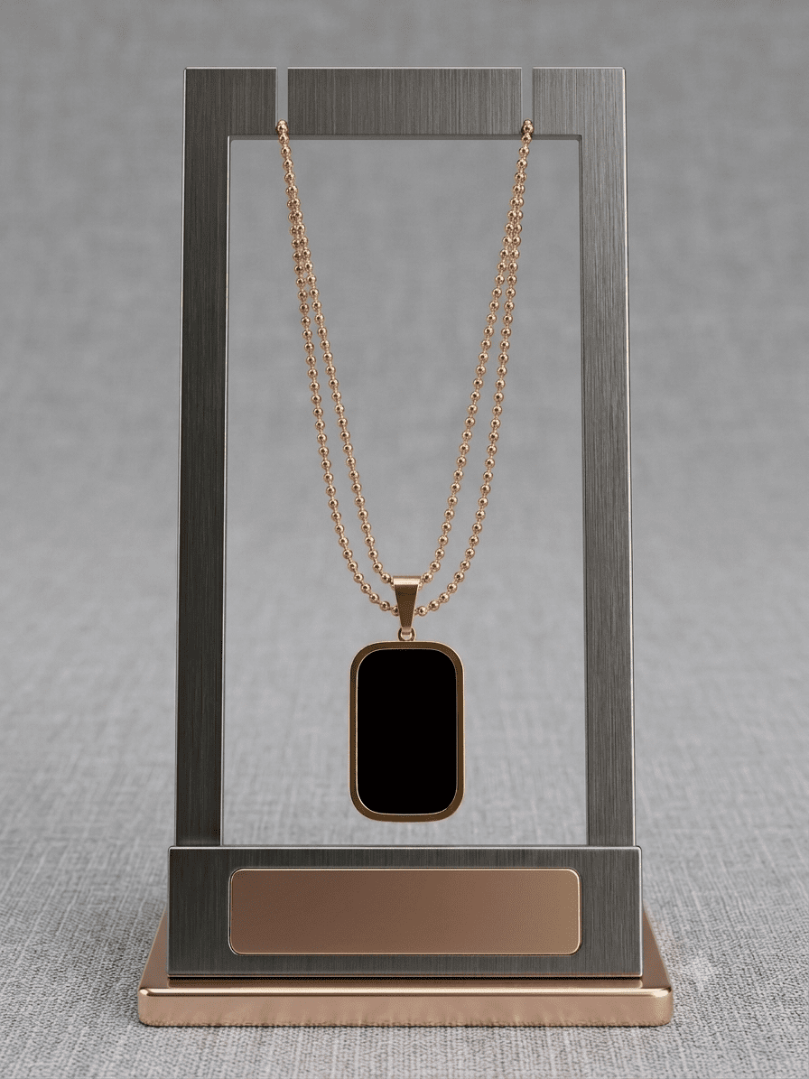 Midnight Edge Pendant Necklace - Black & Gold