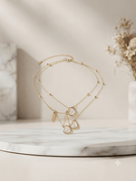 Load image into Gallery viewer, Triple Heart Cascade Necklace - White &amp; Gold
