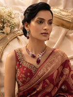 Load image into Gallery viewer, Ruby CZ Collar Choker Set
