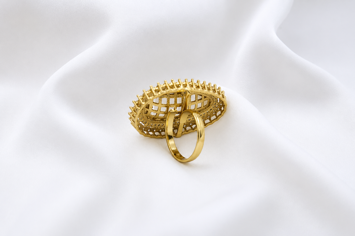 White marble halo ring | jewel birds