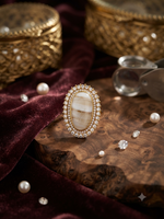 Load image into Gallery viewer, White Marble Halo Ring | Jewel Birds
