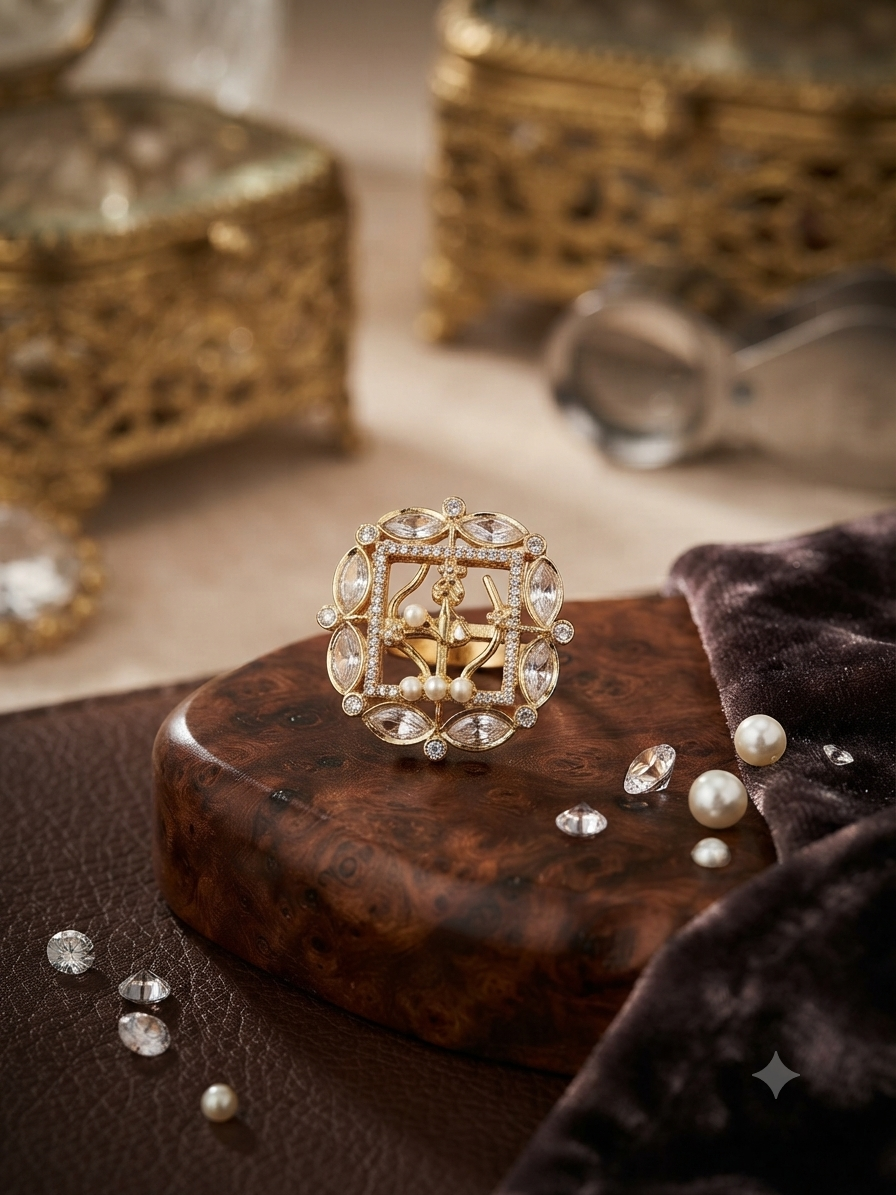 Pearl blossom statement ring