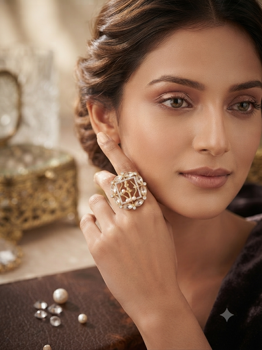 Pearl Blossom Statement Ring