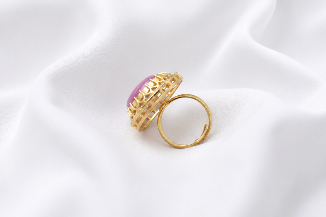 Pink Oval Statement Ring