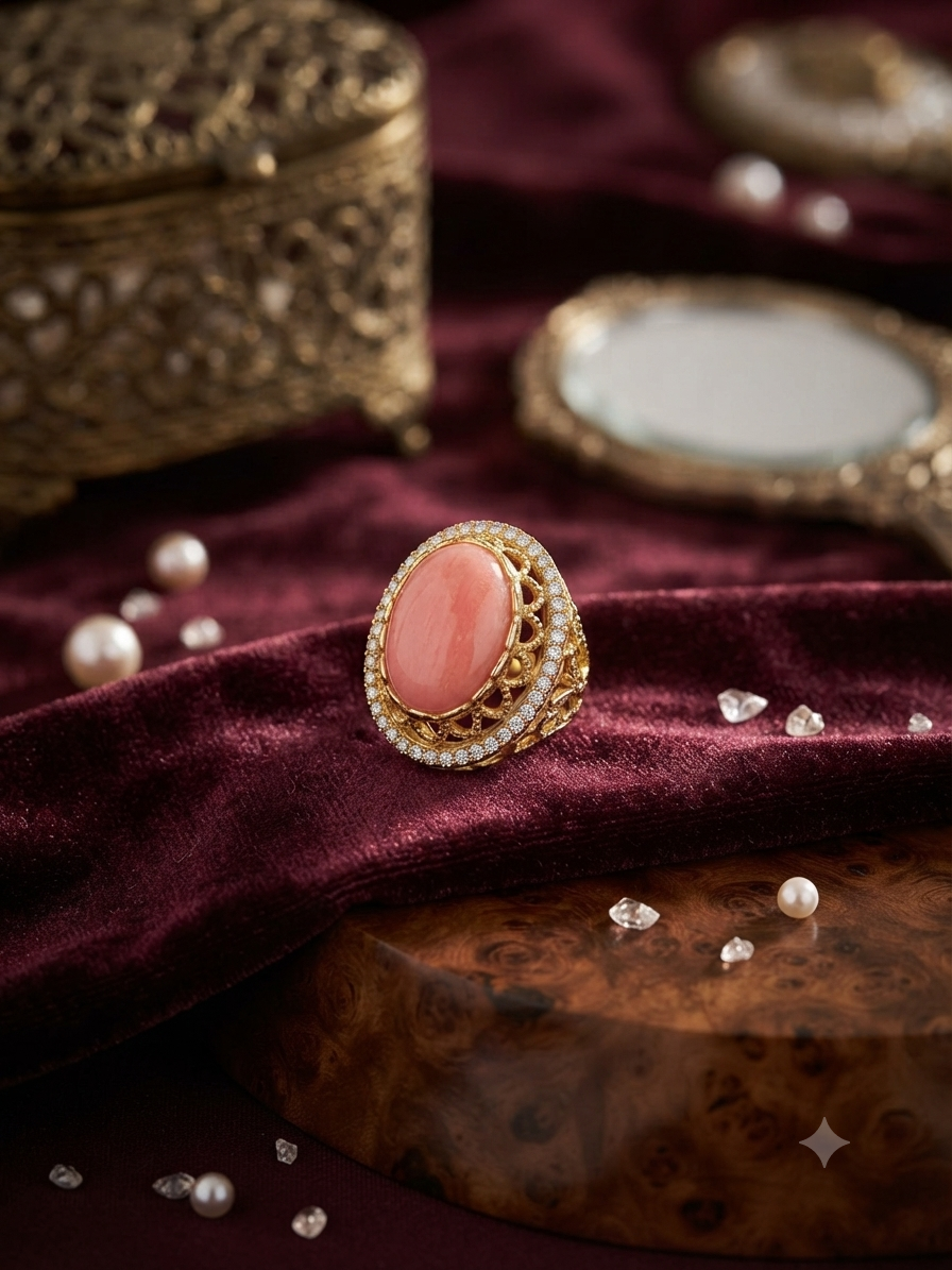 Pink Oval Statement Ring