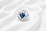 Load image into Gallery viewer, Midnight Sapphire Statement Ring - Silver Rings
