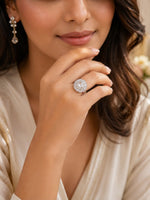 Load image into Gallery viewer, Crystal Crown Statement Ring

