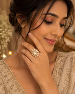 Load image into Gallery viewer, Moonstone Kundan Bloom Ring
