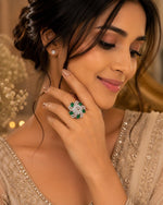 Load image into Gallery viewer, Green Blossom Statement Ring
